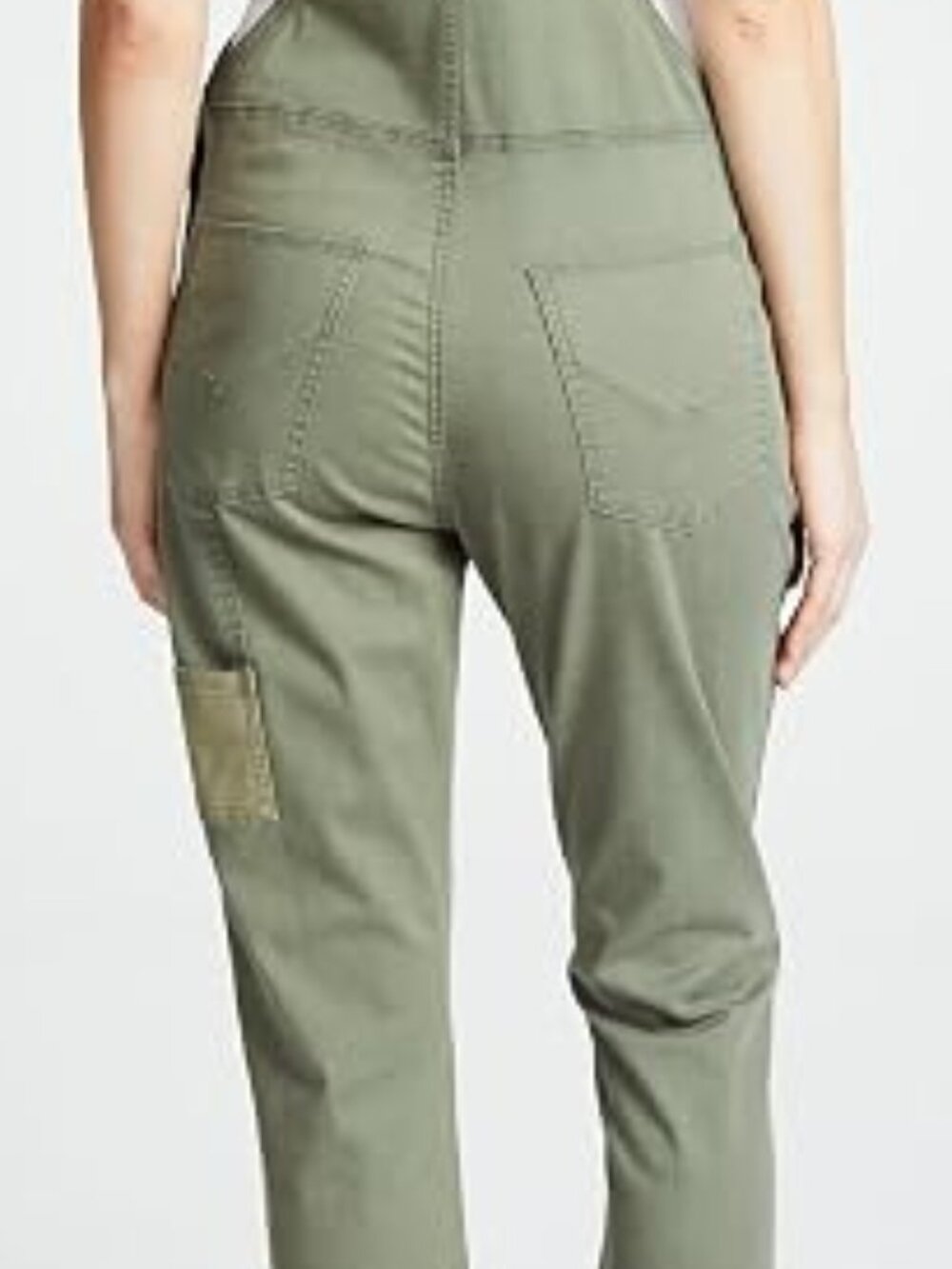 Hudson Jeans Workwear Stretch Cotton Overalls in Olive Remix (Green) Medium - Picture 7 of 7